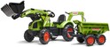 Falk pedalni traktor 2070W Claas bager s sprednjo in zadnjo žlico ter prikolico