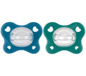 CHICCO Cumlík Physio Dual Soft silikónový chlapec 16-36m, 2 ks