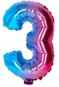 Aufblasbarer Ballon - Nummer 3 Regenbogen