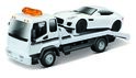 Bburago 1:43 STR FIRE Flatbed Tow Truck, w/Jaguar F-Type R Dynamic (V6)