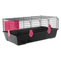 Cage Small Animals Matěj noir, équipement rouge 80x46x35cm