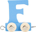 Lettera F dell'alfabeto a colori del treno in legno