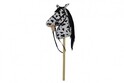 Kôň na tyči plyš 70cm na batérie so zvukom bielo-čierny (Appaloosa)