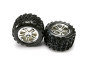 Traxxas kolo 3.8", disk Split Spoke H14 strieborný, pneu Talon (pár)