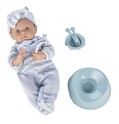 Baby in blauer Overall 40 cm