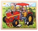 Bigjigs Toys Drevené puzzle traktor 24 dielikov
