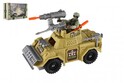 Militärset gepanzertes Auto+Soldat mit Zubehör aus Kunststoff im Freilauf, 27x18x12cm