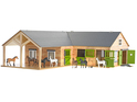 Kids Globe Farming stáj pro koně dřevěná 68x77x27cm 1:24 v krabičce