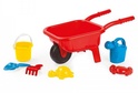 Dolu Giocattoli da sabbia - carriola in plastica rossa, 7 pezzi