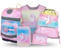 BAAGL KOMPLET 5 Zippy Plus Rainbow Unicorn: torba, peresnica, vrečka, predpasnik, denarnica