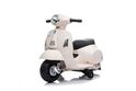 Elektrická motorka Vespa GTS, biela, s pomocnými kolesami, Licencované, 6V Batéria, 30