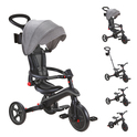 Globber triciclo Explorer Trike Foldable 4in1 Black-Grey