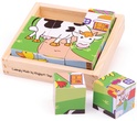 Bigjigs Toys Obrázkové kostky kubusy Zvířátka 9 kostek