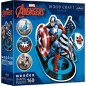 Trefl Drevené puzzle 160 dielikov - Nebojácny Kapitán America / Disney Marvel Heroes