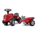 Falk Rutscher 238C Baby Case IH rot mit Anhänger und Schaufel mit Rechen