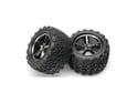 Traxxas koleso 3.8", disk Gemini čierny chróm H14, pneu Talon (2)