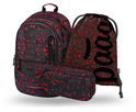 BAAGL SADA 3 Rotes Polygon: Rucksack, Waschbeutel, Tasche