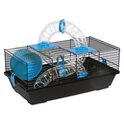 Cage Small Animals Libor noir, équipement bleu 50,5x28x21cm