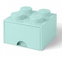 LEGO® Aufbewahrungsbox 4 - mit Schublade Aqua 250 x 250 x 180 mm