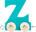 Lettera Z dell'alfabeto a colori del treno in legno