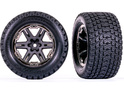 Cerchi Traxxas 2.8", disco RXT grigio antracite/cromo nero, pneumatici Gravix (2)