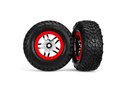 Traxxas rueda 2.2/3.0", disco SCT Split-Spoke plateado-rojo, neumático SCT S1 (2)