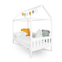 Kinderbett Haus mit Geländer und Lattenrost New Baby CASTELLO 160x80 cm weiß