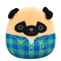 Squishmallows Mopslík vo flanelovej košeli - Prince, 30 cm