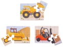 Bigjigs Toys Puzzle 3v1 Stavebné stroje