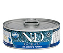 N&amp;D CAT OCEAN РИБА ТОН, ТРЕСКА, СКАРИДИ И ТИКВА ЗА КОТЕНЦА 70 ГР