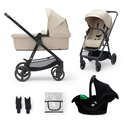Carucior KINDERKRAFT combinat 3 in 1 Newly Sand bej + Mink PRO