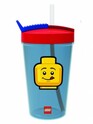 LEGO® ICONIC Classic  pohár so slamkou - červená / modrá