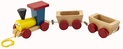 Tren + 2 vagoane, lemn, colorat, lungime totala 43 cm