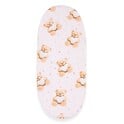 Bavlnené prestieradlo do kočíka New Baby Love Teddy Bear pink 35x75 cm
