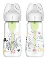 Dr. Brown’s Dojčenská Antikoliková fľaša Oceán Options+ Wide-Neck 270ml 2 ks (WB92028)