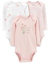 CARTER'S Body Langarm Pink Sheeps Mädchen LBB 3Stk 18m