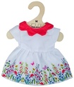 Bigjigs Toys Weißes Blumenkleid mit rotem Kragen für 34-cm-Puppe