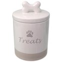 Dog Fantasy Leckerliglas aus Keramik, weiß, mit Griff, 13,5 x 21,5 cm, 1500 ml