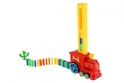 Locomotivă/Tren domino de construcție din plastic 16cm cu baterii, cu sunet și lumină