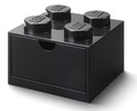 Boîte de bureau LEGO® 4 avec tiroir noir 158 x 158 x 113 mm