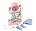 Llorens 84481 NEW BORN 2 în 1 - păpușă realistă cu sunete și corp din material moale