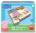Peppa Pig Lizenzblöcke aus Holz - 12 Blöcke