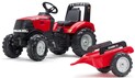 Falk Детски трактор за яздене 996AB Case IH Puma 240CVX с ремарке - червен