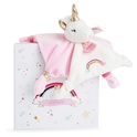 Doudou Geschenkset - Plüsch-Schmusetuch Einhorn rosa 20 cm
