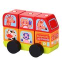 CUBIKA 13197 Minibús animales felices - rompecabezas de madera 7 piezas