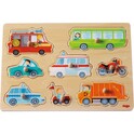 Haba Puzzle din lemn cu vehicule de transport
