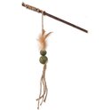 Bastone giocattolo Magic Cat Natural Fun con piume naturali e corde mix 25 cm