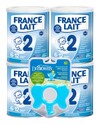 France Lait 2 avec fer + DHA 6-12 mois 4x400g + Dr. Brown’s Anneau de dentition Flexees Friends
