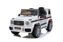 Elektrické autíčko Mercedes G, biele, Jednomiestne sedadlo, 12V batéria, 2,4 GHz DO, 2X MO