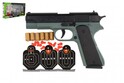Pistola a proiettili in plastica 19cm + bersagli 3pz, proiettili 6pz